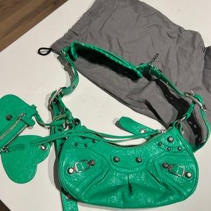 Balenciaga le Cagole xs green bag
